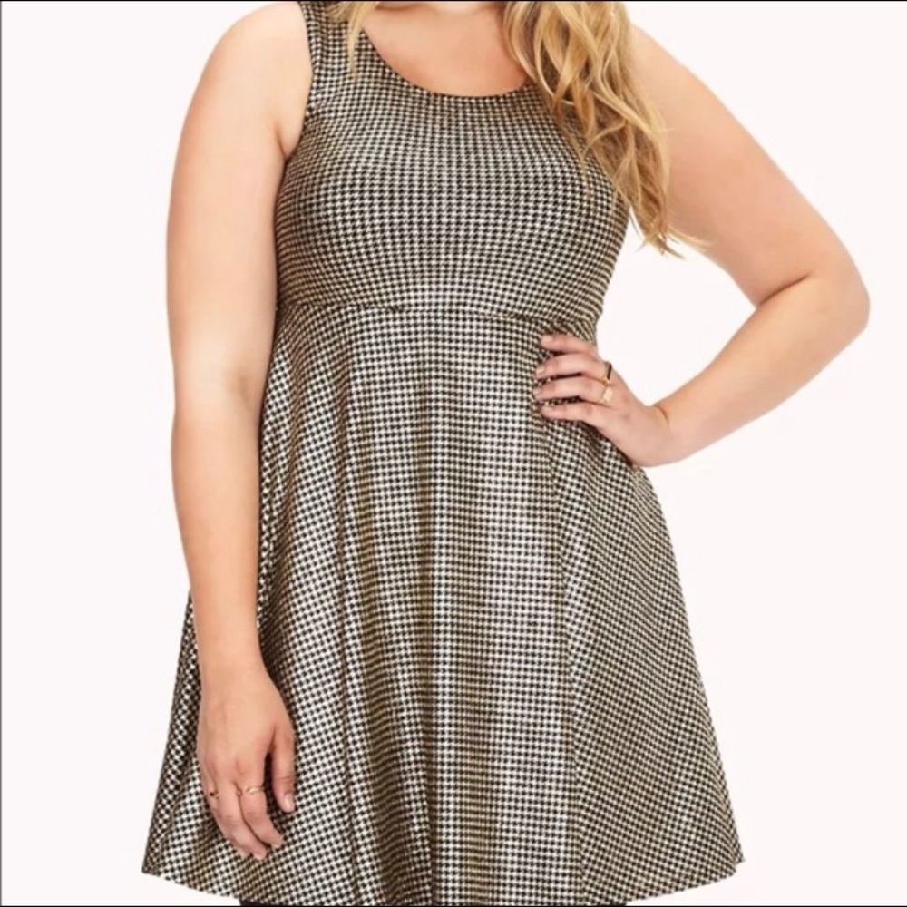 Houndstooth Flare Skater Dress